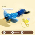 Chirping Bird Simulation Cat Toy Self-Entertaining Bite-Resistant Hanging Feather Cat Dancer for Feline Pet Plush Toys