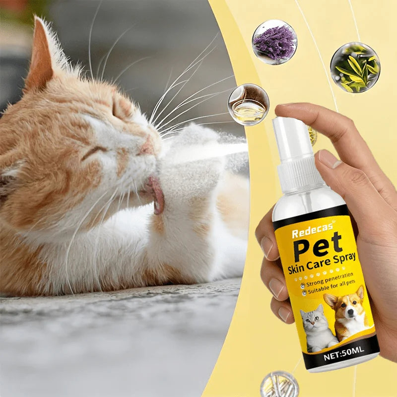 Pet Skin Care Spray, Soothe Dogs & Cats, Hypoallergenic Plant-Based Gentle Care